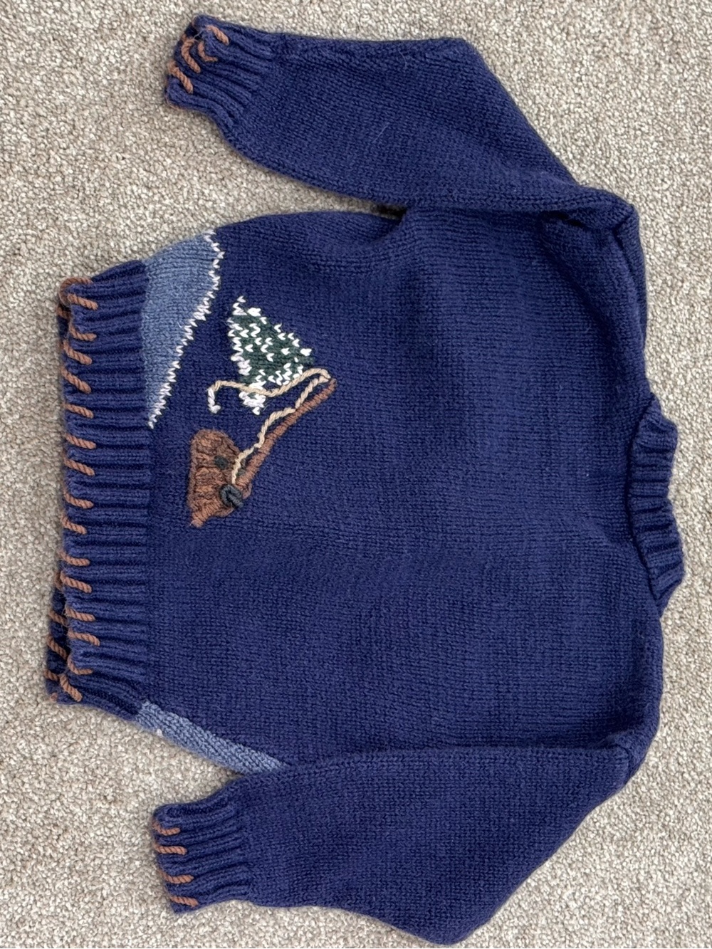 Vtg Heartstrings Sz 12-18m Baby Christmas Winter Knit Cardigan - Picture 4 of 4